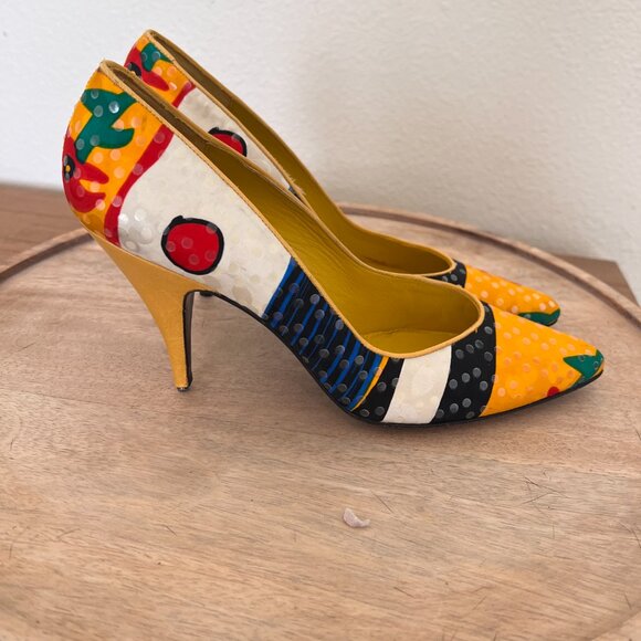 80's Stuart Weitzman Artsy Pumps - Heels - Size 8.5 - Picture 9 of 13